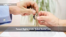 Person handing over house keys in a rental agreement scenario.