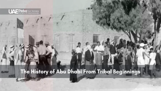 Historic black and white photo of early Abu Dhabi residents
