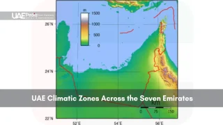 Climatic zones map of the United Arab Emirates with elevation levels