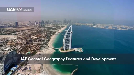 Aerial view of Dubai coastline with Burj Al Arab