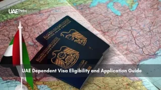 UAE passports placed on a world map beside a UAE flag