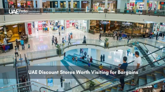 People shopping in a UAE mall with discounts