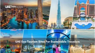 UAE landmarks collage including Burj Khalifa and Atlantis