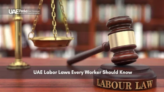 Gavel and scales symbolizing UAE labor law rules
