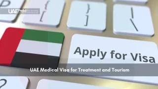 UAE flag on keyboard next to Apply for Visa key