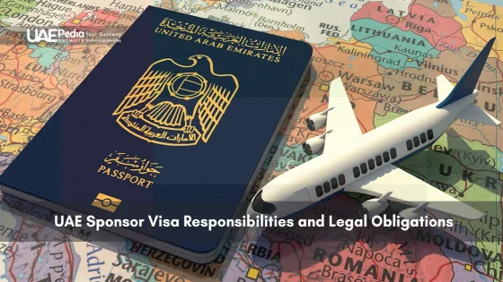 UAE passport with toy airplane over map showing travel and visa concept
