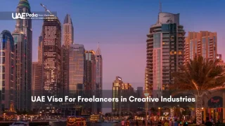 Dubai cityscape promoting freelancer visa in creative sectors