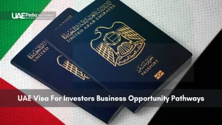 Two UAE passports placed on a table with UAE flag background