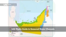 Map of UAE showing wadi regions and seasonal water channels