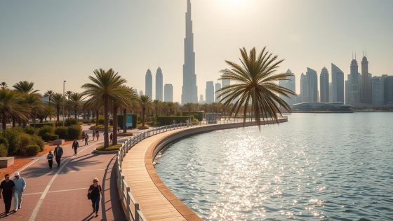 dubai water canal boardwalk path