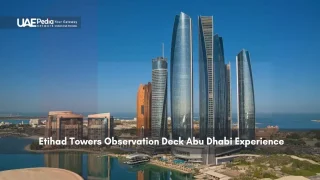 View of Etihad Towers from the observation deck in Abu Dhabi.