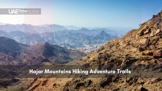 Rugged Hajar mountain landscape under a clear blue sky