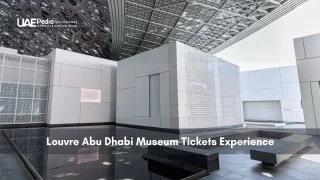 Interior view of modern architecture at Louvre Abu Dhabi