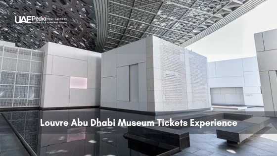 Interior view of modern architecture at Louvre Abu Dhabi