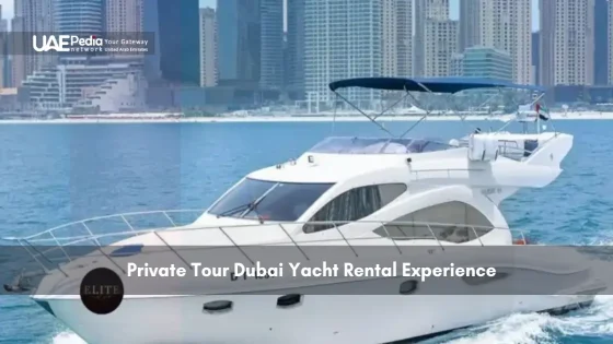 Luxury yacht sailing in Dubai Marina