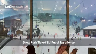 Ski Dubai Snow Park with people skiing and enjoying winter activities.