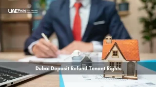 Close-up of house model with person signing documents, concept of tenant rights and deposit refund