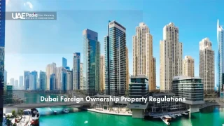 Dubai Marina skyline with tall buildings and waterfront