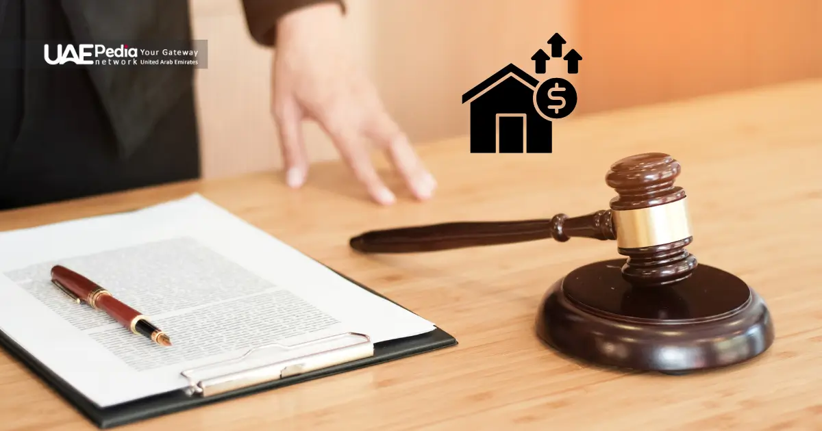A wooden gavel rests next to a pen-topped lease document, symbolizing regulatory enforcement of rent laws.