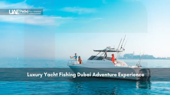 People fishing from luxury yacht in Dubai waters