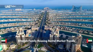 Aerial view of Palm Jumeirah with family housing focus in Sharjah market trends