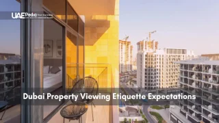 Balcony in Dubai with bold yellow wall and nearby skyscrapers under construction.