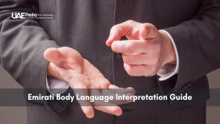 Close-up of hands making gestures explained in Emirati body language guide.
