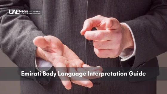 Close-up of hands making gestures explained in Emirati body language guide.